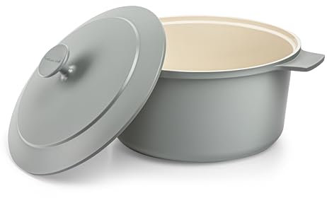 Gotham Steel 5 Qt Dutch Oven Pot with Lid, Nonstick Ceramic Dutch Oven Stock Pot, 10 in 1 Cooking Pot & Dutch Oven for Bread Baking, Stovetop Oven & Dishwasher Safe, Sage Green