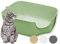 PiuPet Bandeja Sanitaria para Gatos Arenero Moderno para Gatos - Arenero Gatos Grande con Paredes Altas - Areneros Abiertas - Caja de Arena para Gatos | Caixa Areia Gato | Cat Litter Box (Verde)