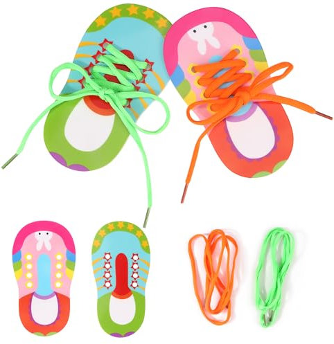 HO-SFSM 2 Stück Schnürsenkel-Spielzeug, übt das Binden von Schnürsenkeln, Fädelschuh Fädelspiel Schnürschuhe Lernwerkzeug Motorik Spielzeug für Kinder Kleinkind