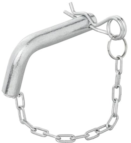 Steckbolzen Ø2cm mit Sicherungsstift und Kette - Klappsplint L 13cm, Ø 20 mm, Kette 26,5 cm, - für Abstellstützen und Co