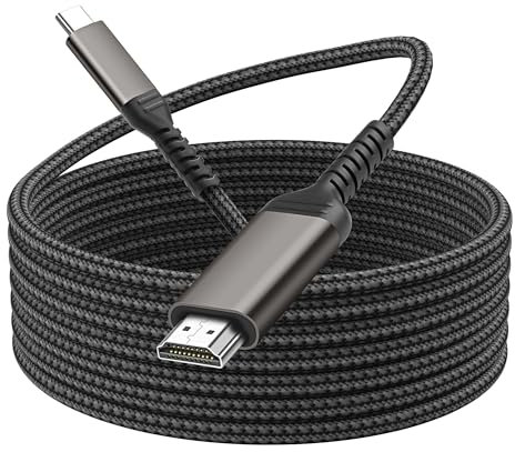 MEIRIYFA USB Typ C auf HDMI Kabel, USB C auf HDMI Adapterkabel 4K 60Hz unidirektionales Nylon geflochtenes Typ C zu HDMI Kabel für Telefone, Laptop, Projektor, Monitor, TV, DVR (2M)