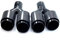 DZSQTUND Auspuffblenden 1 Paar Y-Stil Doppelt Glänzend Schwarz Carbonfaser-Auspuffspitze Endrohr Schalldämpferspitzen Quad-Spitzen Universal Auspuff Blende(76mm in-114mm Out)