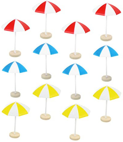 BESTonZON 12 Pezzi Fantastico ombrellone da spiaggia ombrelli in miniatura mini ombrellone da spiaggia giocattolo beach umbrella ombrellone da scoglio ombrello pioggia ombrello mini plastica