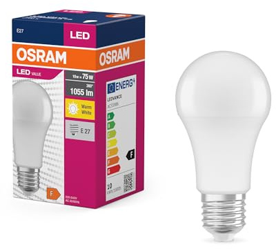 OSRAM LED Star Value Classic A75 LED Bulb for E27 Socket, Pear Shape, FR, 1055 Lumens, Warm White (2700K), Replacement for Conventional 75W Incandescent Bulbs, Non-Dimmable