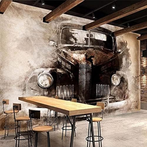 XLMING Vintage Nostalgie Voitures De Collection Papier Peint 3D Intissé Salon Canapé Chambre À Coucher Salle Manger Intérieure Murale-200cm×140cm
