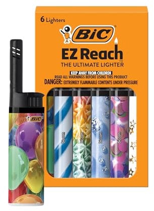 BIC EZ Reach Kerzenanzünder - Das ultimative Feuerzeug mit verlängertem Zauberstab für Grills und Feuerstellen
