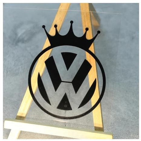 Crown Auto Aufkleber Auto Fenster Stoßstange Wasserdicht Dekoration für Volkswagen VW GTI Golf Polo Up! Scirocco Jetta Clubsport TCR (Schwarz)