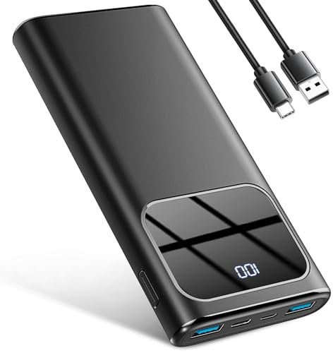 Power Bank High-Speed Charging 10000mAh, Portable Charger Dual Current Mode Phone Battery Pack with USB-C Input & Output, PowerBank Triple 3A for iPhone 16 15 14 Pro Max iPad Samsung Xiaomi Android