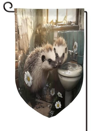 Frühlingsgarten Fahnen für den Außenbereich – lebendige doppelseitige intelligente Igel Fahnen für Ostern und Outdoor-Frühlings-Dekorfilet