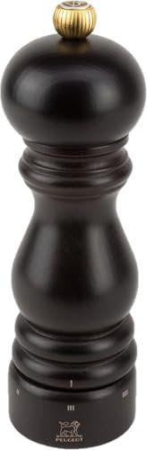 PEUGEOT - Paris u'Select 18 cm Salt Mill - 6 Predefined Grind Settings - Powdered Salt Innovation, Zirlion Mechanism - PEFC-Certified Wood - Made in France - Chocolate Finish