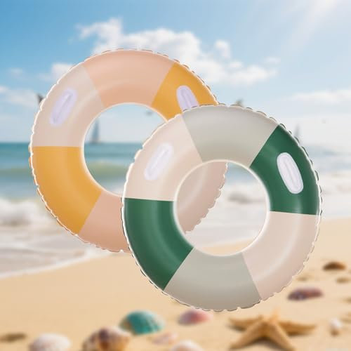 2 Stück Schwimmring Jugend Erwachsene 32x15 inch, Schwimmreifen Groß Aufblasbarer Schwimmring Aufblasbare Wasser Sommer Pool Floatie, Swimming Ring für Poolparty, Strand