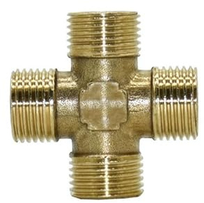 SHIOFRCN 1pc 1/2 Zoll 4 Weg Kreuz Stecker Messing Rohr Fitting Kupfer Kreuz Wasser Splitter Wasser Rohr Anschluss
