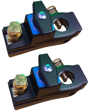 GoldOars 2 Piezas Desconectador de Batería 12V-24V, Cortacorrientes Coche, Corte Rápido para Auto, Barco, Caravana, ATV, Moto