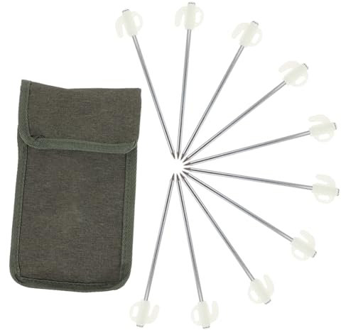 TOYANDONA 1 Set Zeltboden Nageltaschen Set Wasserdichtes Aluminium Sofortzelt Pop Up Zelte Für Campinghering Leichtes Camping Campingzubehör Camper Heringe Dunkler Stoff Weiß