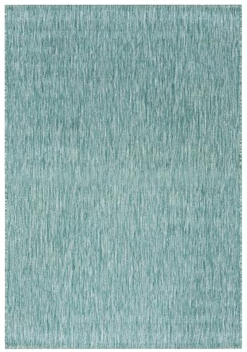 Mazovia Groß Outdoor-Teppich Terrasse 200x300cm Türkis Einfarbig Wetterfest | Balkon Teppich für Garten Kurzflor Pflegeleicht UV-Beständig Tierfreundlich Robust Wasserabweisend Minimalistisch Synthetisch