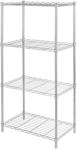 4 Tier Storage Shelving Unit Multipurpose helving Unit 120x56x35CM Metal Storage Shelf Rack for Laundry Bathroom Kitchen Office