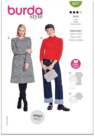 Burda Sewing Pattern X05677BURDA Burda Style Pattern 5677 Misses' Dress and Shirt 10-22 (36-48)