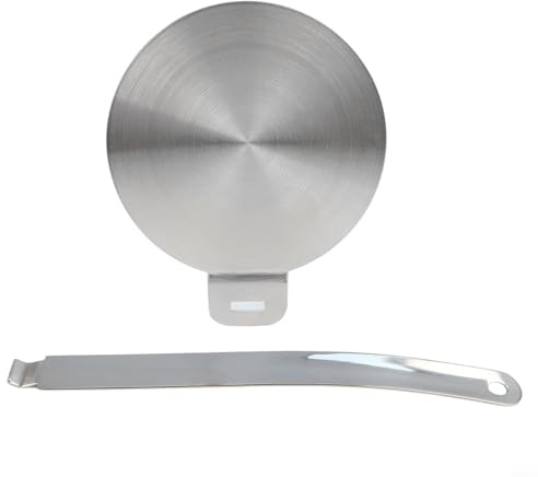 Induktionskochfeld-Wärmeverteiler-Ringplatte, Induktionskochfeld-Adapter, Edelstahl-Adapterplatte mit abnehmbarem Griff für Pfannen, Ringe, Pfannenmatte, Kochfeld (13 cm)