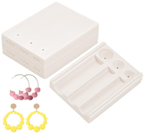 UNICRAFTALE Polymer Clay Bead Roller Tools in Three Sizes Polymer Beads Maker Round Clay Jewelry Making Tools Antique White Bead Molds for Clay DIY Earrings 8x6x2.55cm