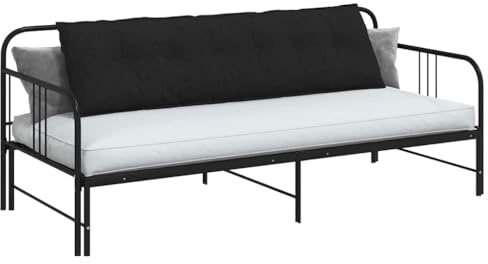 vidaXL Rückenkissen Schwarz 180 x 19 x 50 cm Stoff