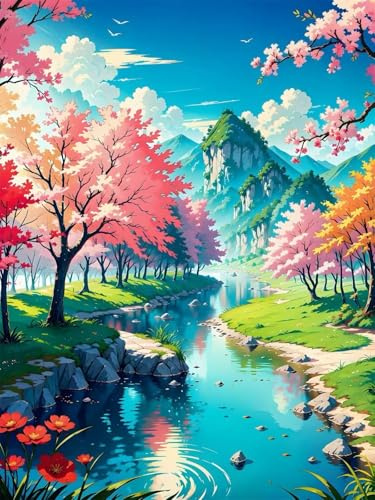 30 Piece Jigsaw Puzzles for Adults Mountain Tree River Challenging Puzzle Educational Games Puzzle for Adults 30 Pieces Family Game Great Gift Idea, 9.8 x 7.9 inch