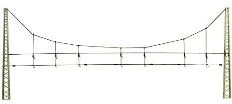 130 H0 Quertragwerk komplett mit Masten 250 mm Bausatz (1 Stück)