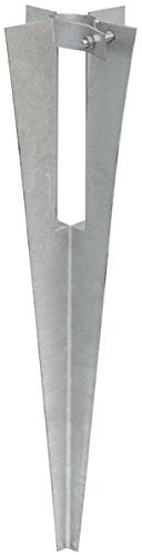 NIEDERBERG METALL Bodenhülse mit Klemmschelle 50cm Einschlaghülse Einschlagbodenhülse für runde Ø 34mm Zaunpfosten Zaunpfähle Metall Hülse Pfostenträger Pfahlstütze feuerverzinkt Silber