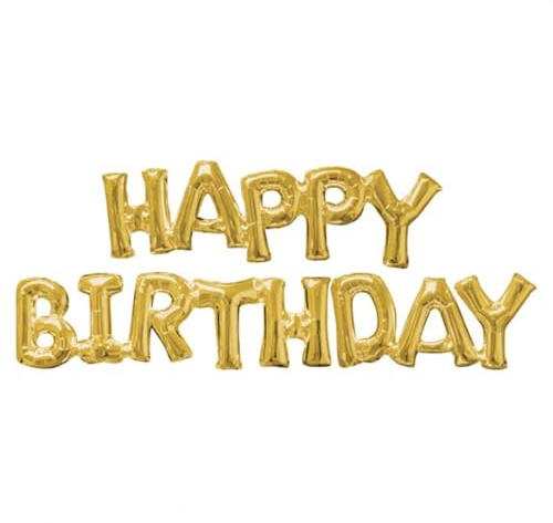 Ballongirlande HAPPY BIRTHDAY 190x25cm | Gold