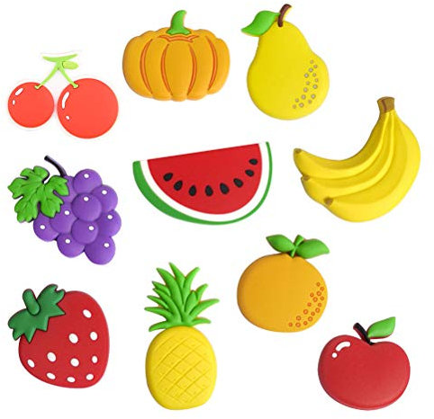 BESTONZON 10 stücke Nette Karikatur Früchte Stereo Kühlschrankmagnete Whiteboard Magneten für Kinder Aktivität Dekoration