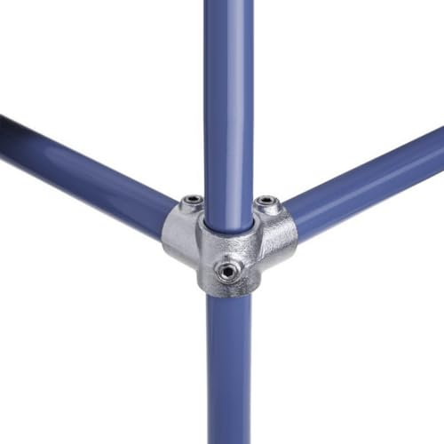 WITTKOWARE Rohrverbinder aus verzinktem Temperguss, für Rohr-Außendurchmesser 48,3mm (1½), Formteil: Eckverbinder 90°, mit Durchgang