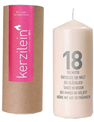 kerzilein Flamme 18 Sei mutig grau Höhe 19 cm