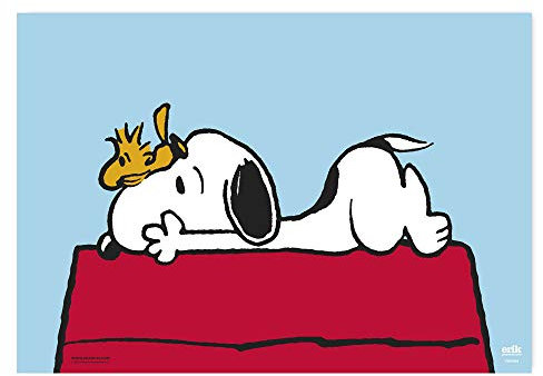 Grupo Erik Schreibtischmatte Snoopy Doghaus - Schreibtischunterlage Jungen und Schreibtischunterlage Mädchen Abwischbar, 49.5 x 34.5 cm