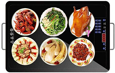 Mirbly Square Calienta Platos, Mango Portátil Bandeja De Calientaplatos Electrico, Pantalla Táctil De Vidrio Templado Tablero De Aislamiento De Alimentos 3593573031 / B / 61x41cm