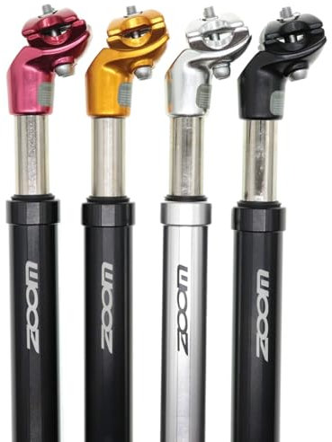 DJC Bike Suspension Seatpost Shock Absorber Damper Post 27.2 30.9 31.6 mm, Lightweight Aluminum Body (Black Head, 31.6mm)