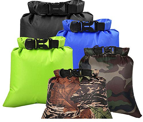 Lixada 5/6 Stück Outdoor wasserdichte Aufbewahrungsbeutel Packsäcke,für Camping Bootfahren Smartphone Kamera Aufbewahrungsbeutel für treibenden Wassersport,(1,5 L + 2,5 L + 3,0 L+3,5L+5,0L)