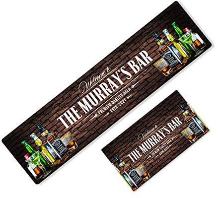 Daily Gifts Personalised Any Text Beer Mat Label Bar Runner Ideal Home Pub Cafe Occasion 53 (84x23cm)