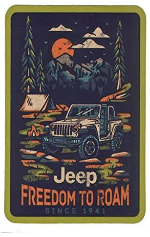 Adesivo in vinile Jeep Freedom to Roam (10,2 x 7,6 cm)