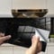 HORIWE Marble Tile Stickers for Bathroom Kitchen Backsplash Waterproof Oil Proof DIY Self Adhesive New PVC Wall Stickers Home Decor 12x6 Inches (Black+Gold Marble Pattern, 30x15cm(12x6) - 16PCS)