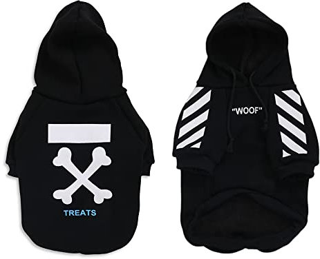 Hundemantel für kleine Hunde, Mode Hoodie, Hund Wintermantel, Hundejacke Geeignet für Schnauzer, Corgi, Französische Bulldogge, Teddy usw Schwarz XXL