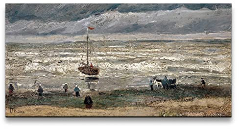 Paul Sinus Remaster 120x60cm Vincent Van Gogh Impressionismus Weltberühmtes Gemälde Meer Schiff Stürmisch Zeitlos