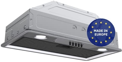 Wiggo Dunstabzugshaube 60cm inox I Kaminhaube zur Wandmontage für Abluft & Umluft Dunstabzug 300m³/h I Touch-Steuerung I Inkl. Fettfilter & 2x Aktivkohlefilter