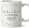 MUGFFINS Tazas para PROFESOR hombre - En Español - AEIOU mejor profe - 11 oz / 330 ml - Regalo original y divertido