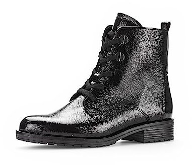 Gabor Damen Schnürstiefeletten, Frauen Stiefeletten,Wechselfußbett,Moderate Mehrweite (G),schnürboots,warm,schwarz (Mel.),40.5 EU / 7 UK