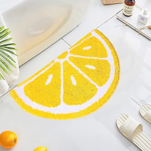 LEVINIS Badezimmerteppich, gelbe Früchte, Zitrone, Badematte, rutschfest, weich und wasserabsorbierend, Badteppich für Badezimmer, Dusche, Badewanne, Schlafzimmer, 78,9 x 48,3 cm