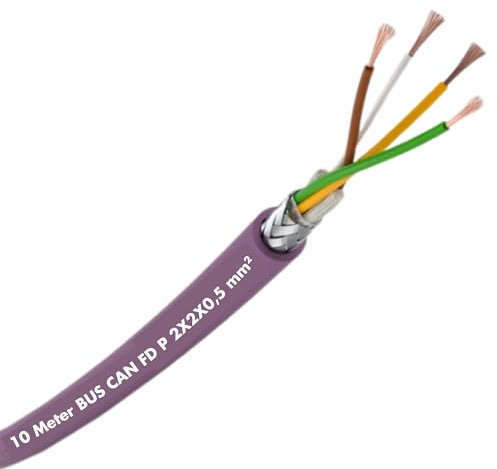 10 Meter Lapp 2170279 Unitronic BUS CAN FD P Busleitung 2x2x0,5 mm² geschirmt I hochflexible Schleppkettenleitung I Ölbeständig I UV-beständig I Buskabel für Schleppkette I UL-und CSA Zertifikat