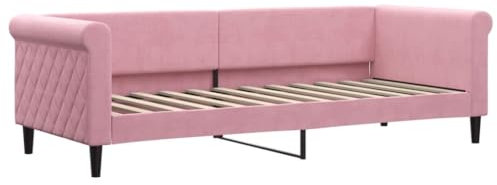 vidaXL Tagesbett, Gästebett 2-in-1, Sofabett Schlafsofa für Schlafzimmer Wohnzimmer, Bettsofa Sofa, Modernes Design, Rosa 80x200cm Samt