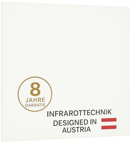 heatness Infrarotheizung Glas Keramik Wand, M, 60 x 60 x 2,5 cm | Wandheizung energiesparend, 400 Watt, Heizkörper zur Wandmontage, für bis zu 7 m²