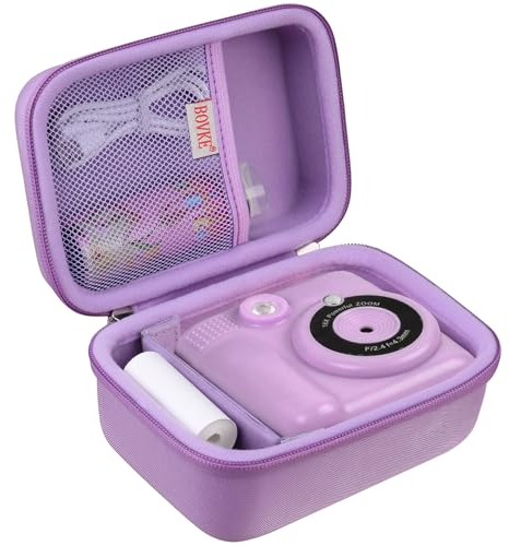 BOVKE Carrying Case Compatible with OPERHOO/YORKOO/Gofunly/CHRERNA/AORILE Instant Print Camera for Kids, Christmas Birthday Gifts Toddler Digital Video Cameras Holder, Purple