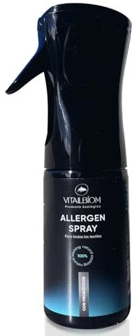 Allergen Spray Vitalbiom | Ecológico con Probióticos | Eliminar los síntomas de alergia | Producto Sirve para los Ácaros, Caspa de Gatos y Perros, Polen | Ideal para Colchones y Hogar