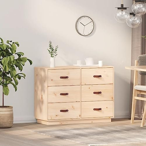 CKioict Buffetschrank modern Küchenschrank Vitrinenschrank Sideboard 100x40x75 cm Massivholz Kiefer für Wohnzimmer, Schlafzimmer, Flur
